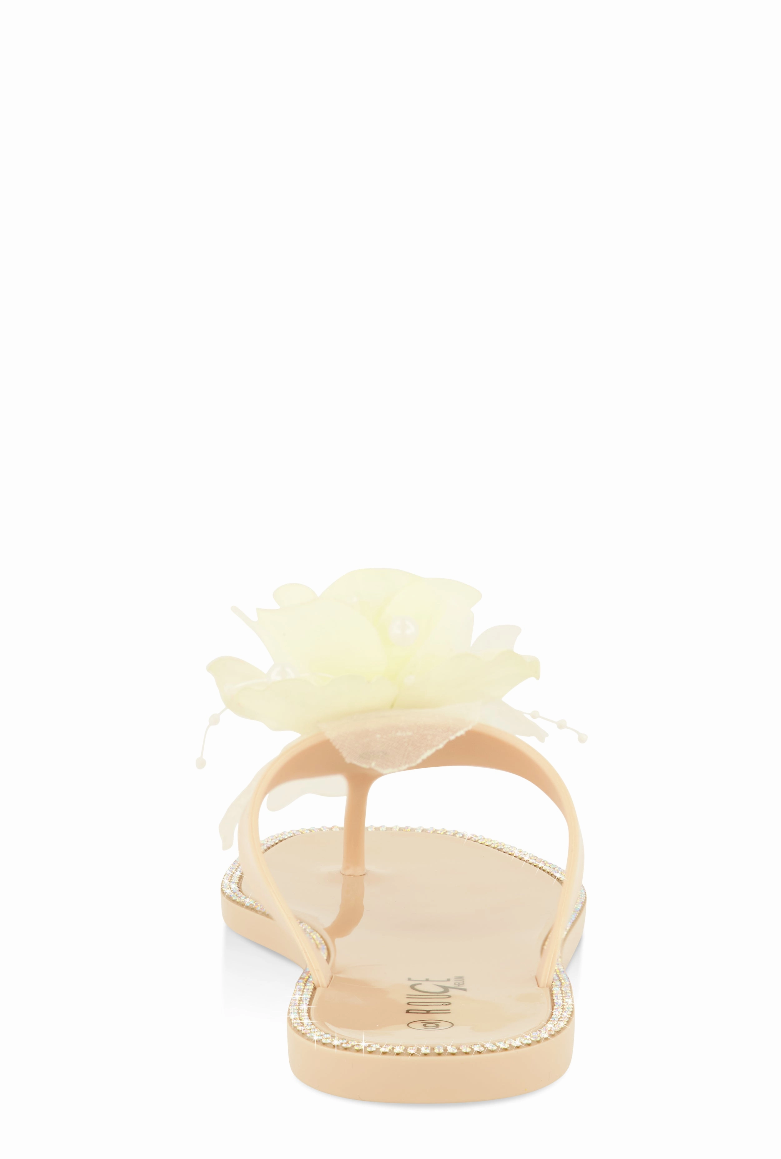 Rose Jelly Thong Slide Sandals