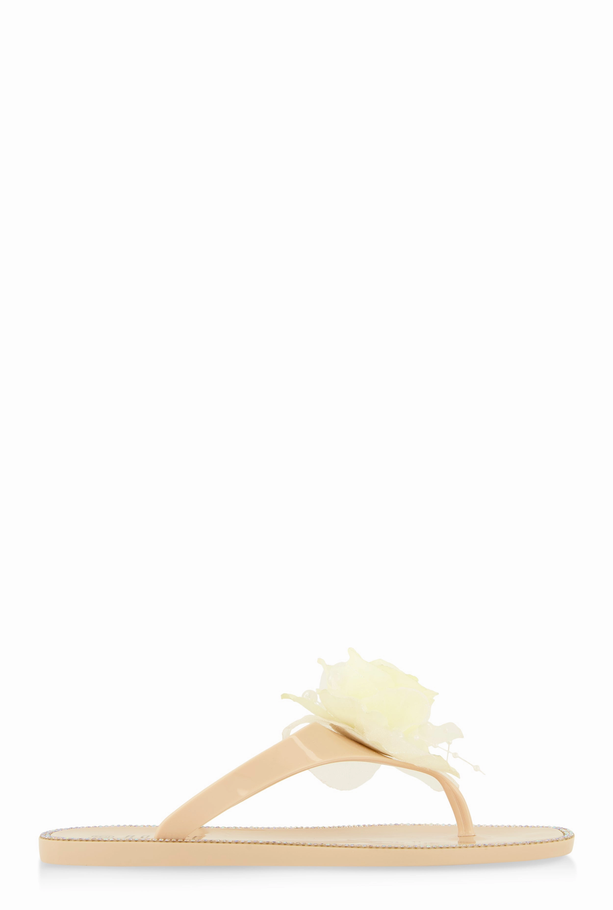 Rose Jelly Thong Slide Sandals