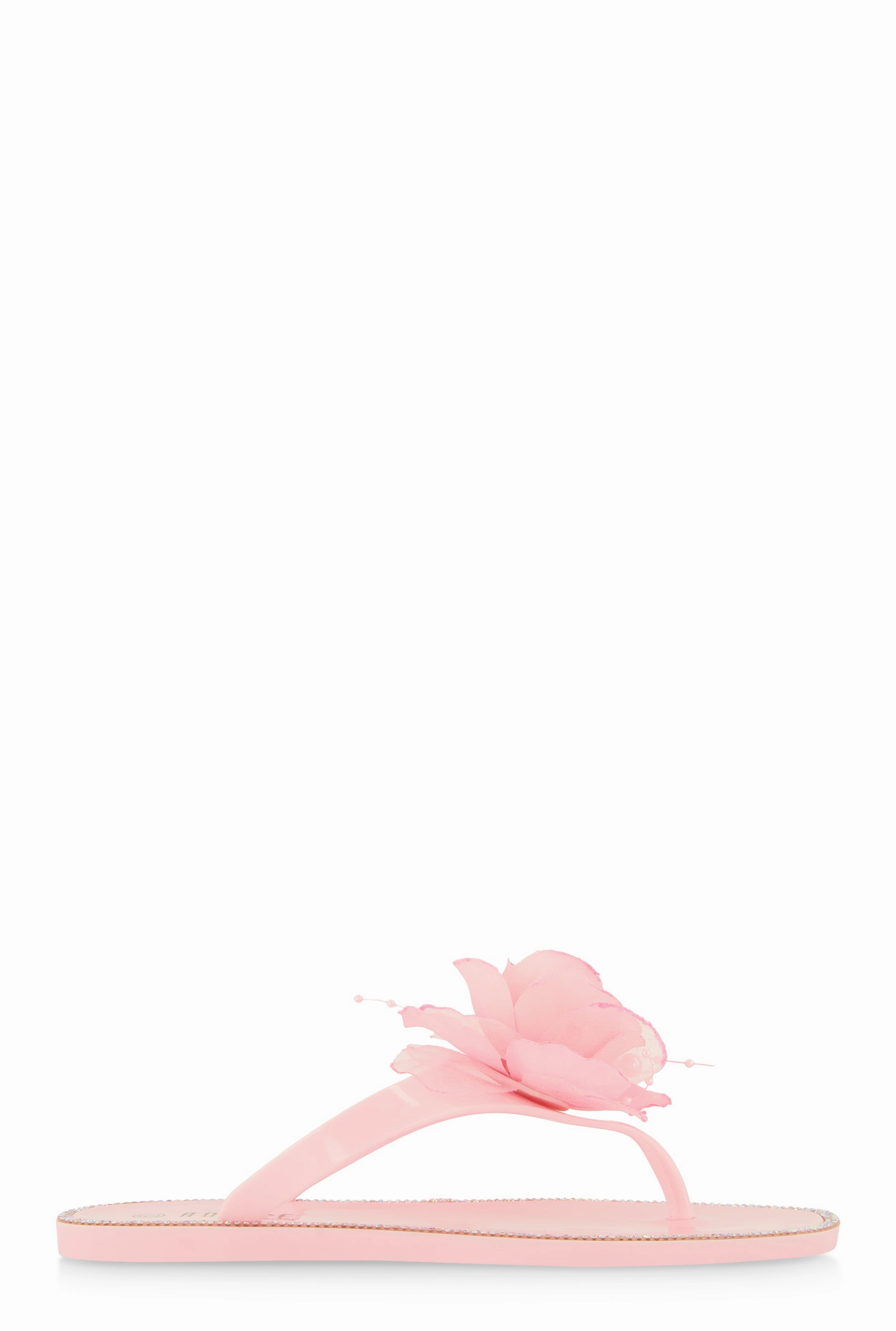 Rose Jelly Thong Slide Sandals