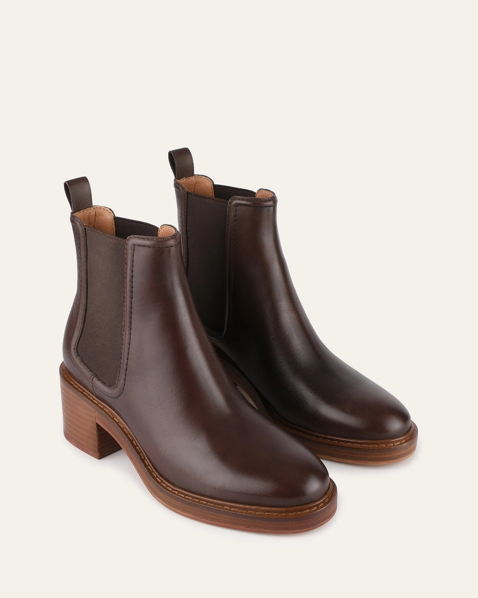 RYE MID ANKLE BOOTS CHESTNUT LEATHER