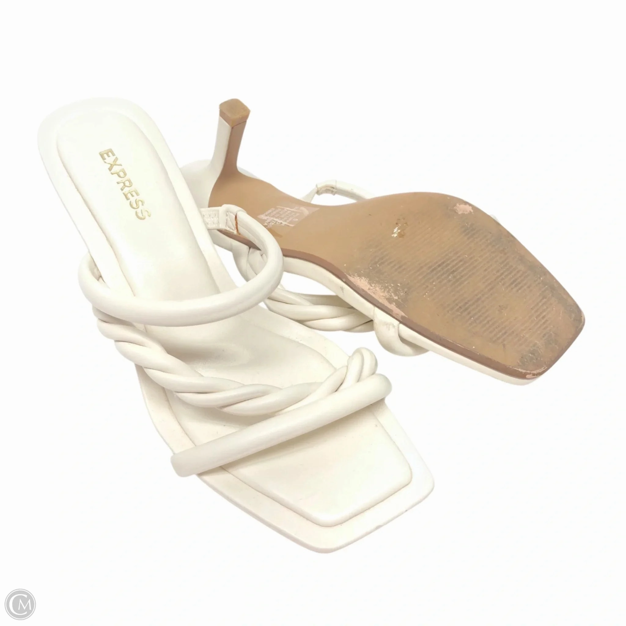 Sandals Heels Kitten By Express In Cream, Size: 6