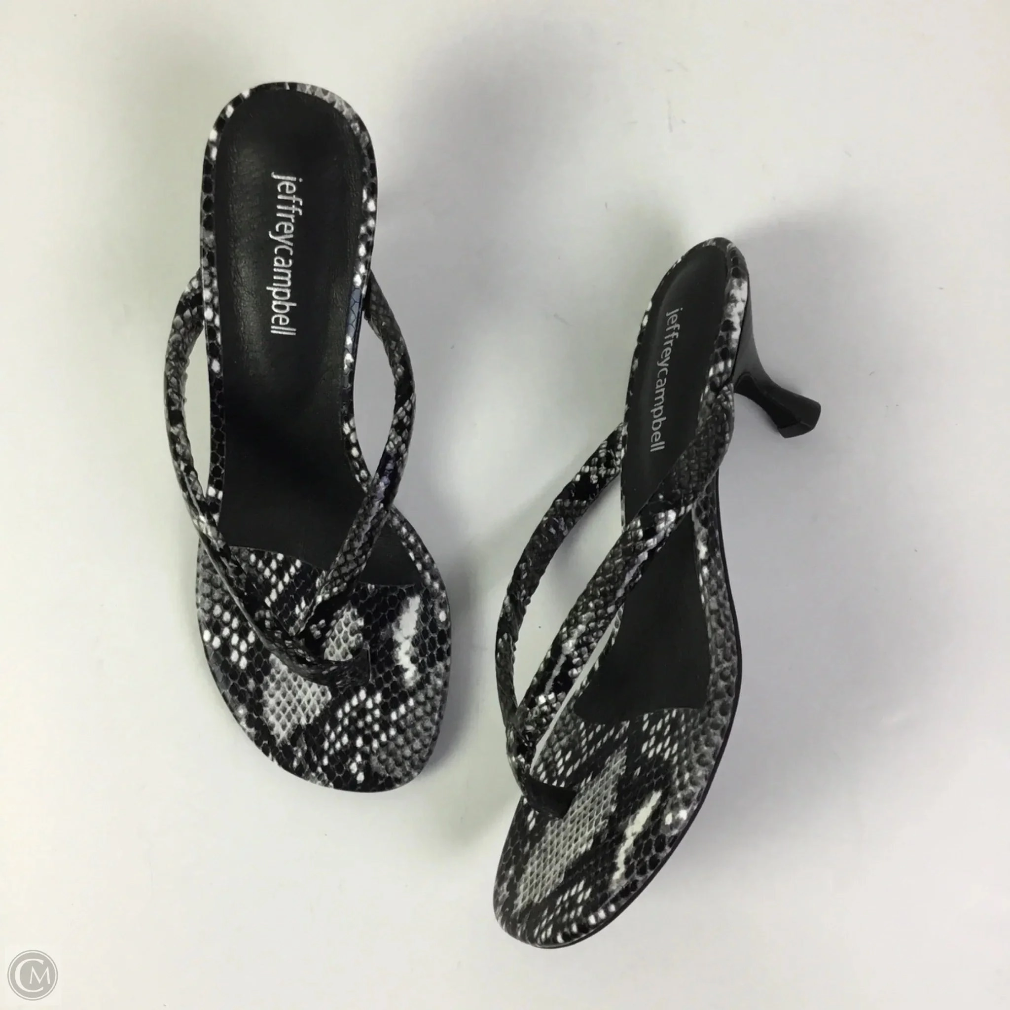 Sandals Heels Kitten By Jeffery Campbell In Snakeskin Print, Size: 7