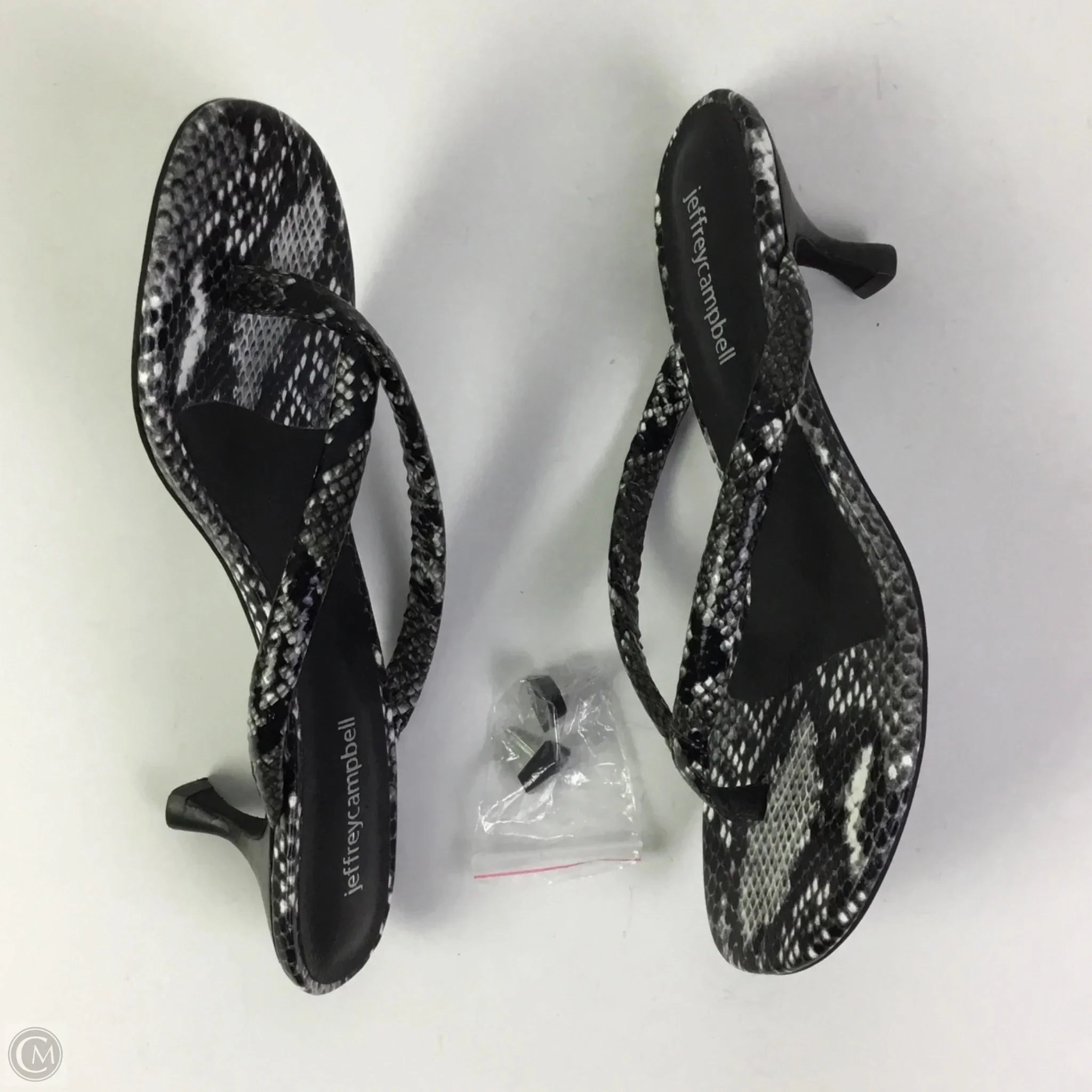 Sandals Heels Kitten By Jeffery Campbell In Snakeskin Print, Size: 7