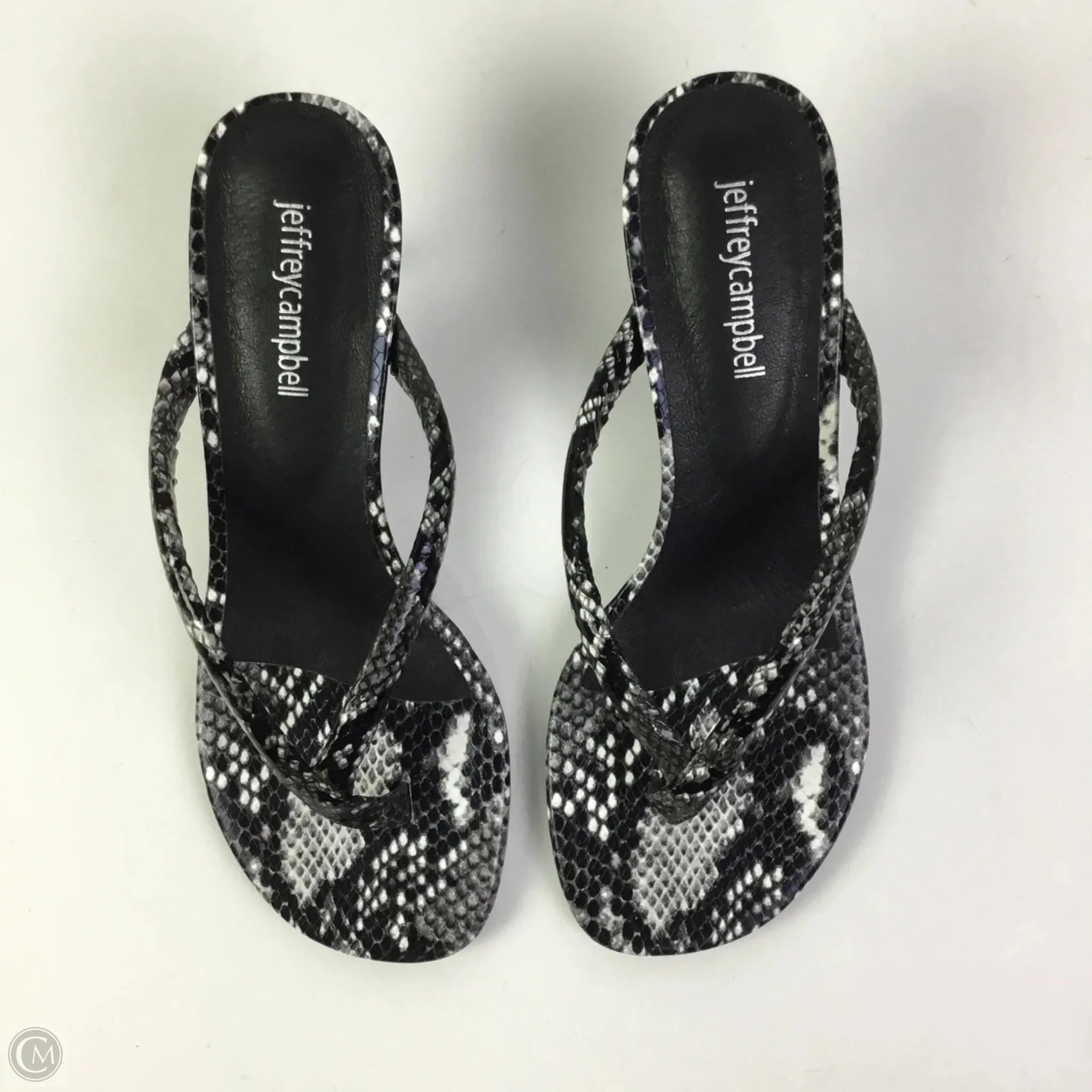 Sandals Heels Kitten By Jeffery Campbell In Snakeskin Print, Size: 7