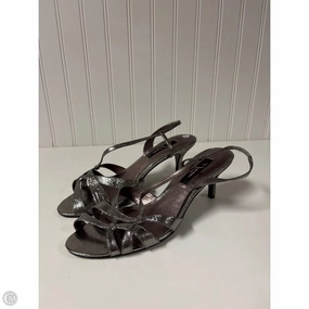 Sandals Heels Kitten By Nina In Silver, Size: 10