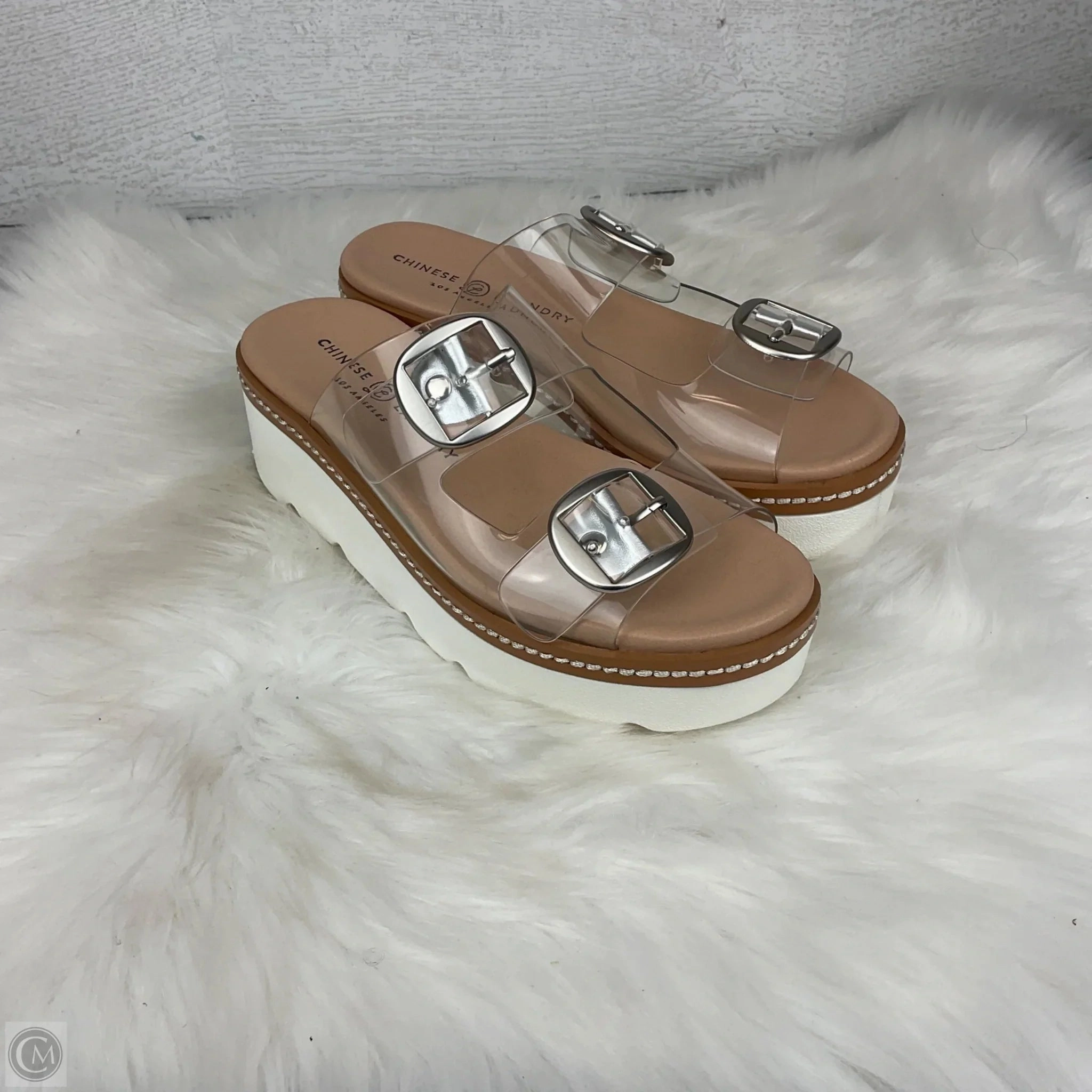 Sandals Heels Platform By Chinese Laundry In White, Size: 5.5