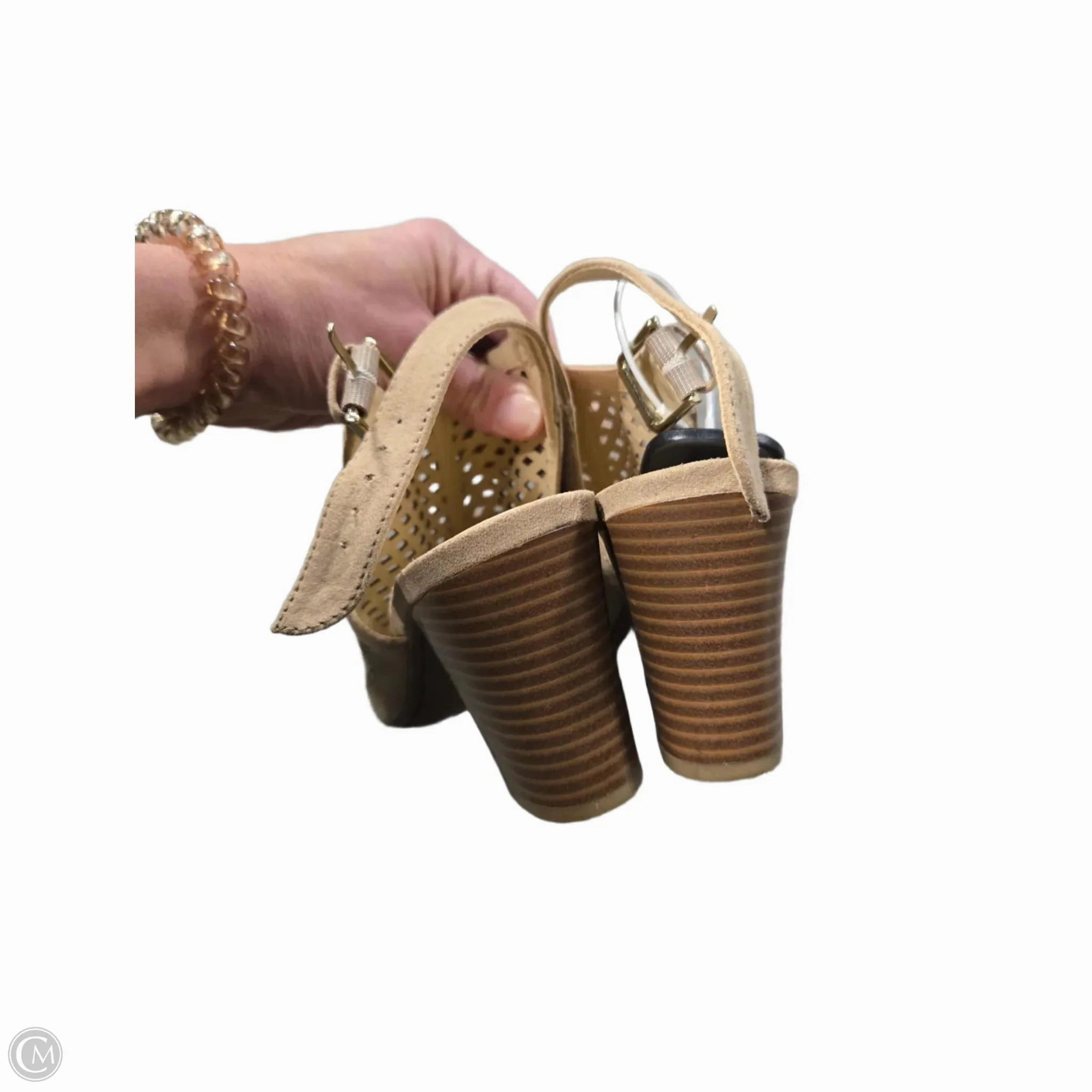 Shoes Heels Block By Liz Claiborne In Tan, Size: 7.5