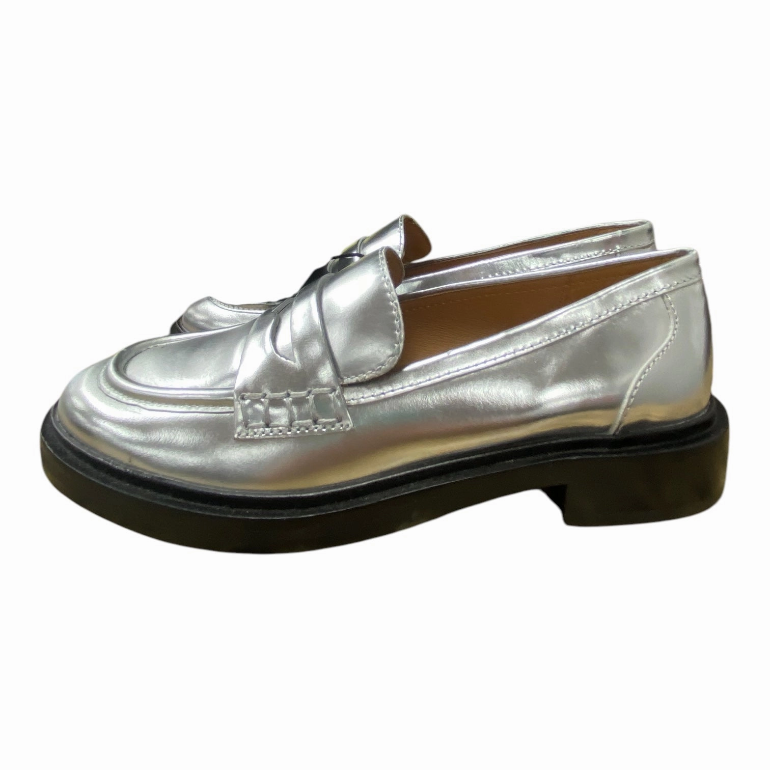 Shoes Heels Block By Madewell In Silver, Size: 6
