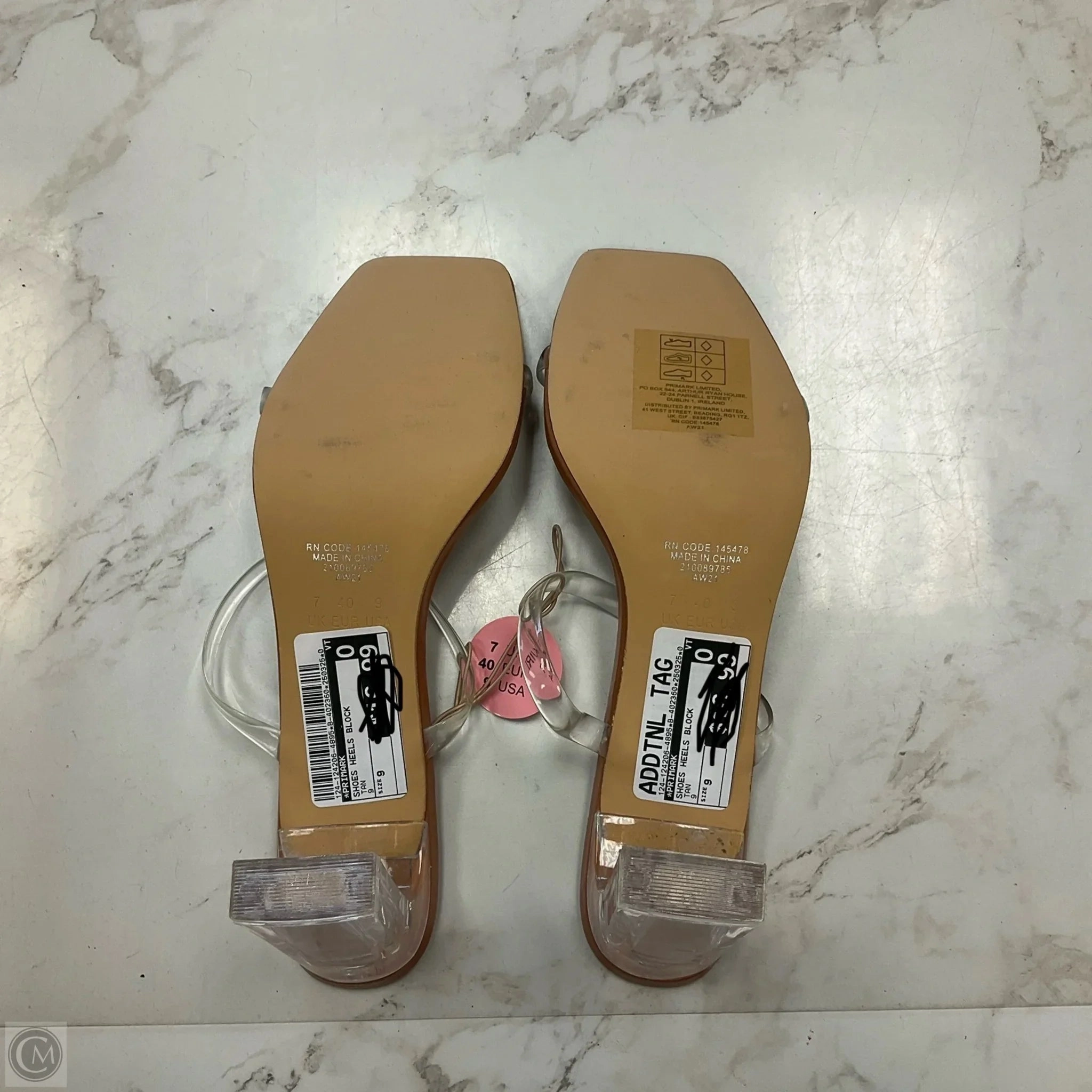 Shoes Heels Block By Primark In Tan, Size: 9
