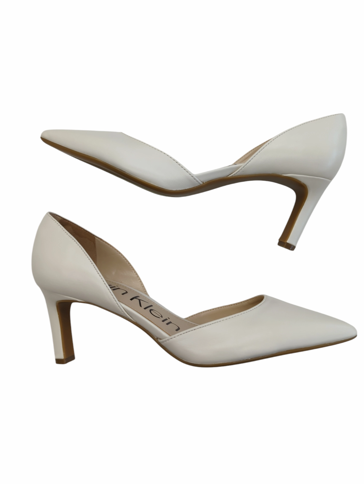 Shoes Heels Stiletto By Calvin Klein In White, Size: 8.5