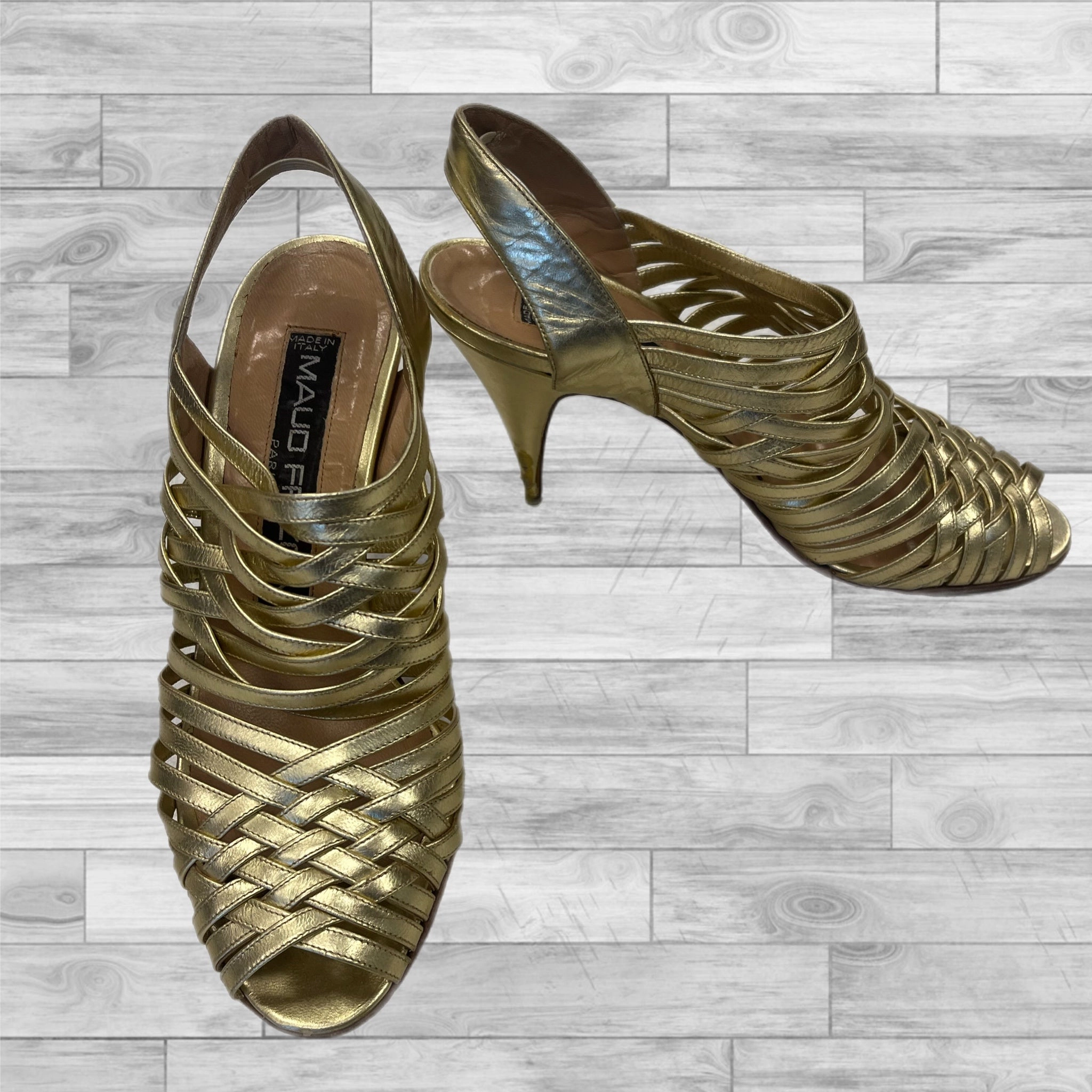 Shoes Heels Stiletto By Cmb In Gold, Size: 6