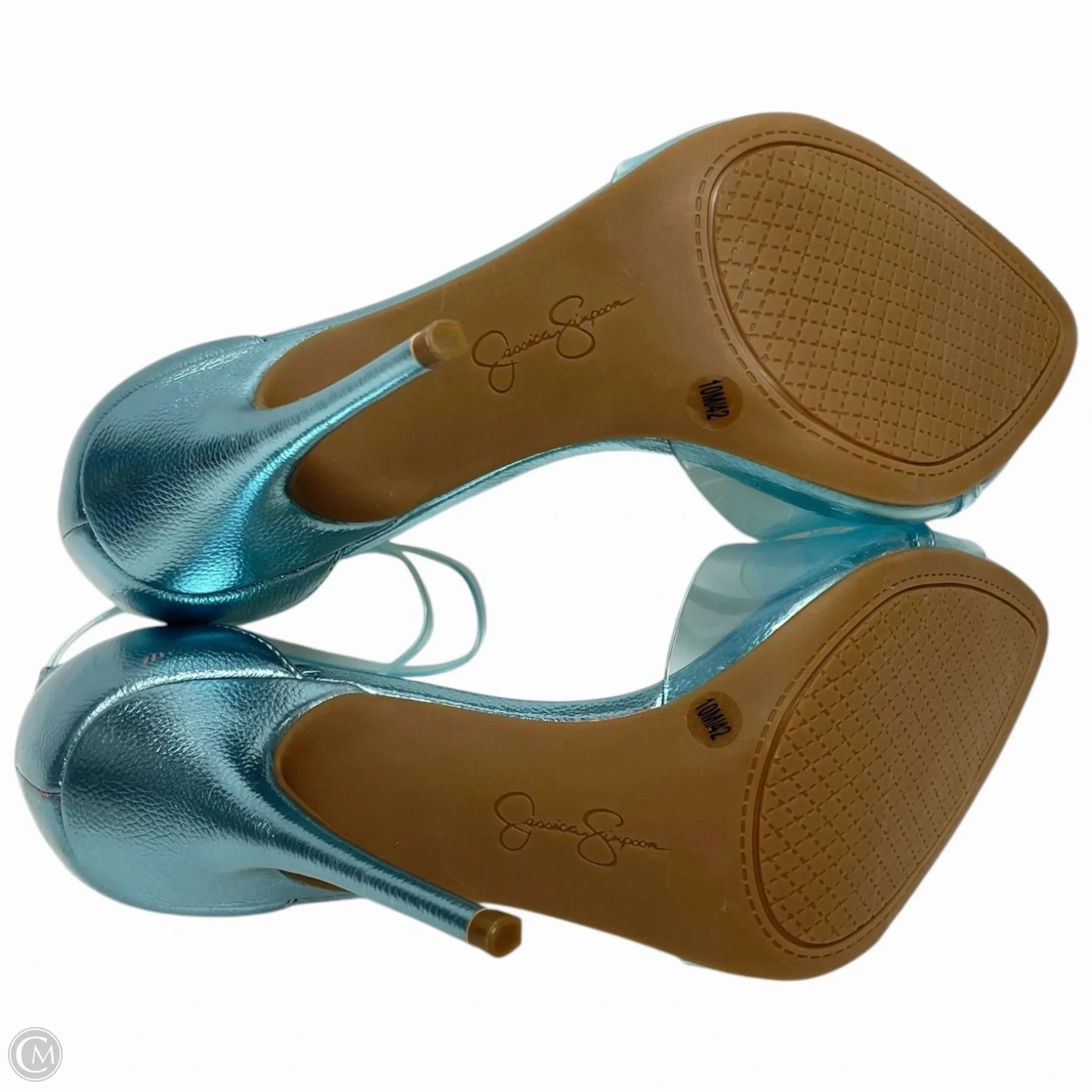Shoes Heels Stiletto By Jessica Simpson In Blue & Cream, Size: 10