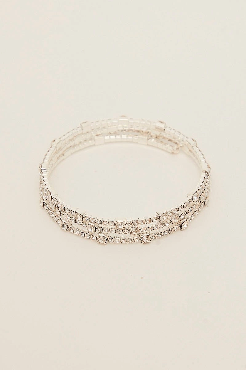 Silver Rhinestone Bangle