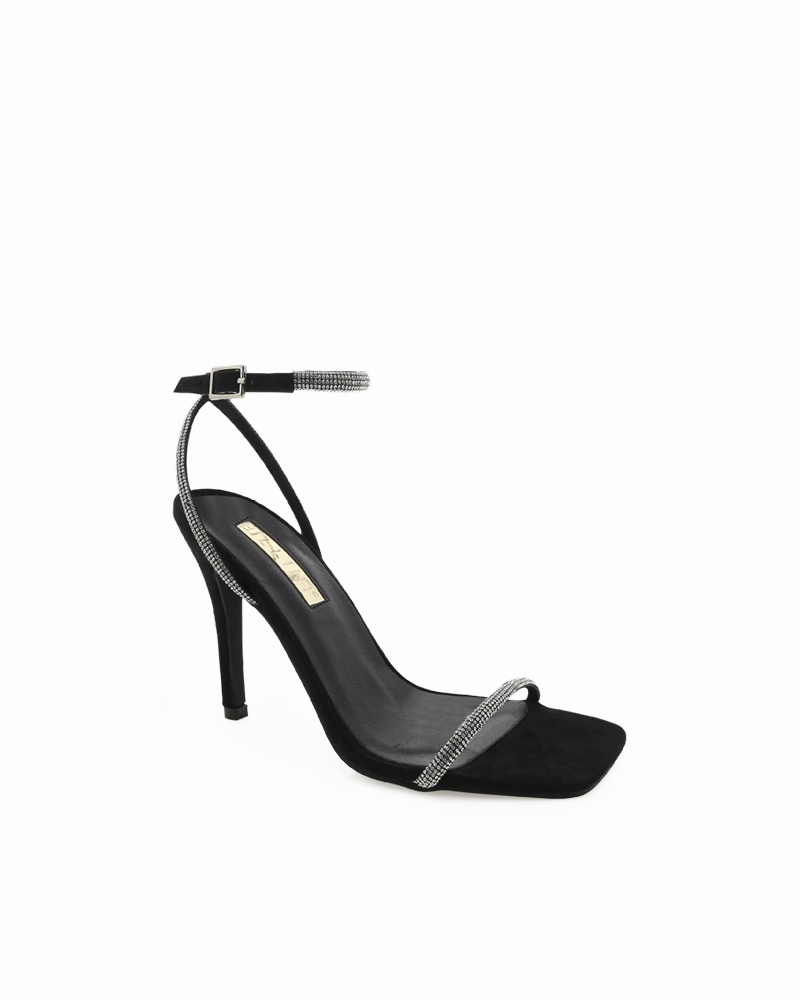 STARLETTE - DIAMANTE-BLACK SUEDE