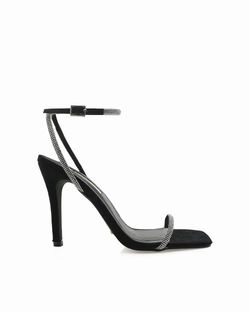 STARLETTE - DIAMANTE-BLACK SUEDE