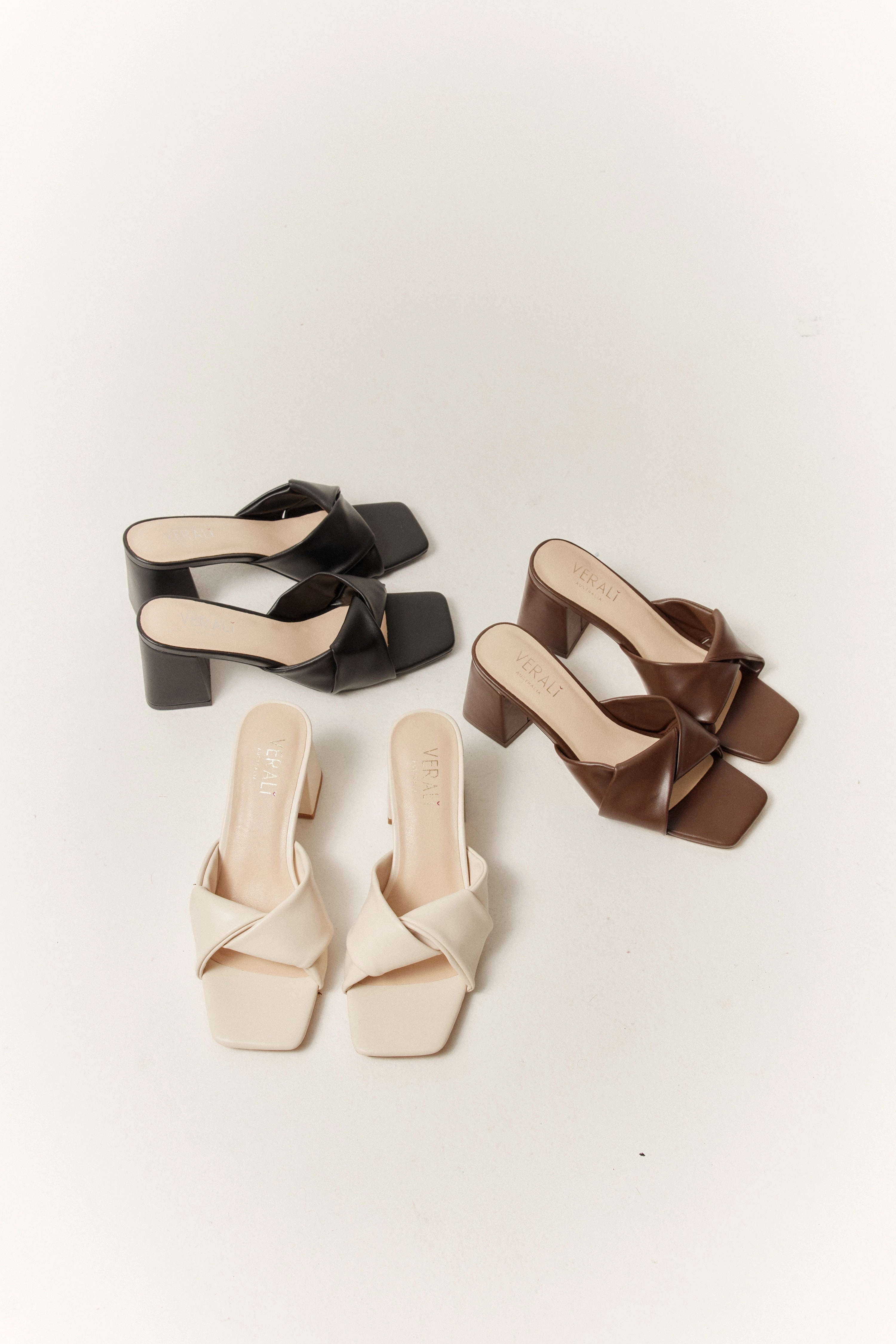 Stella Block Heel Mules - Chocolate Brown