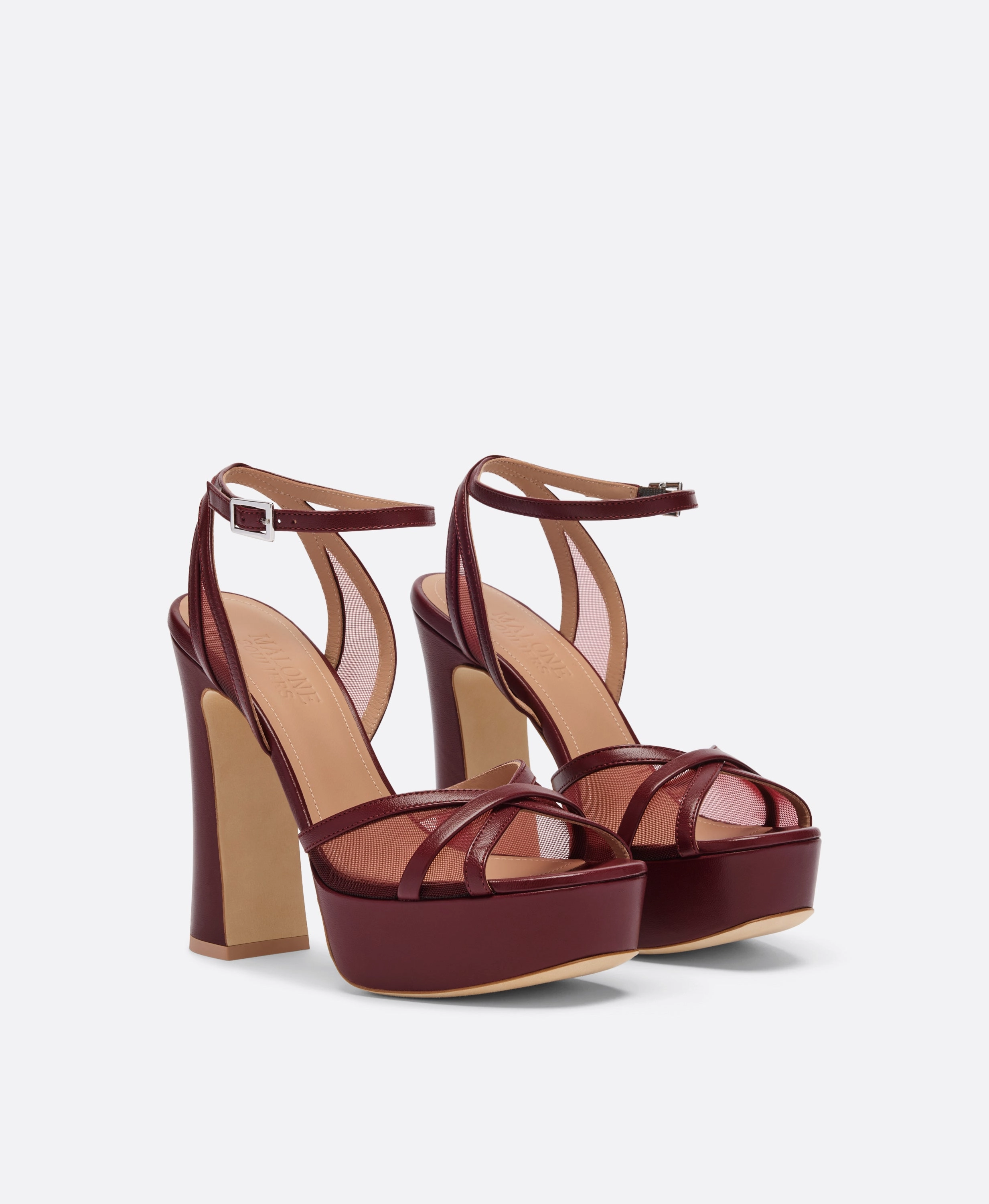 Sylvie 125 Red Mesh Platform Sandals