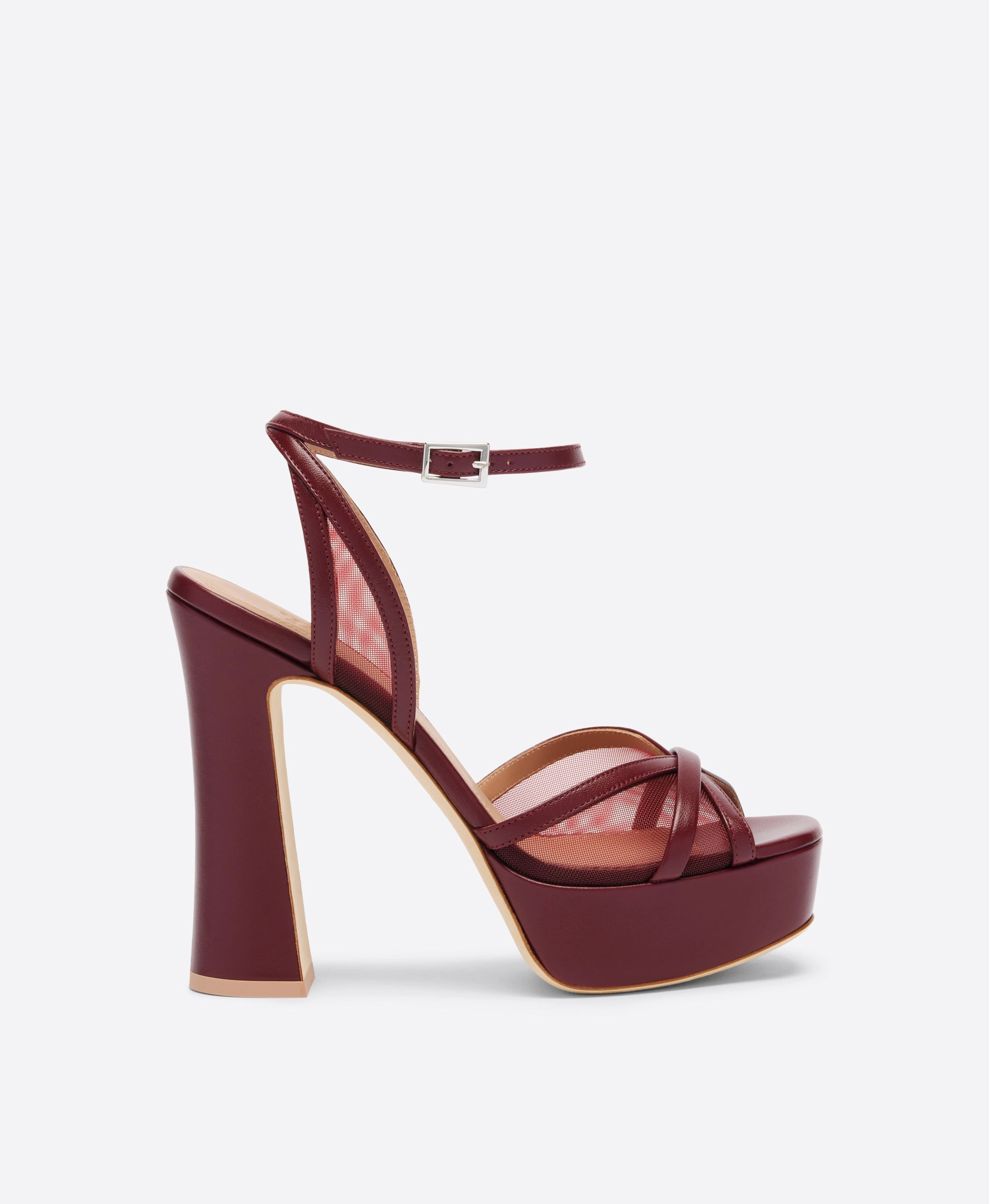 Sylvie 125 Red Mesh Platform Sandals