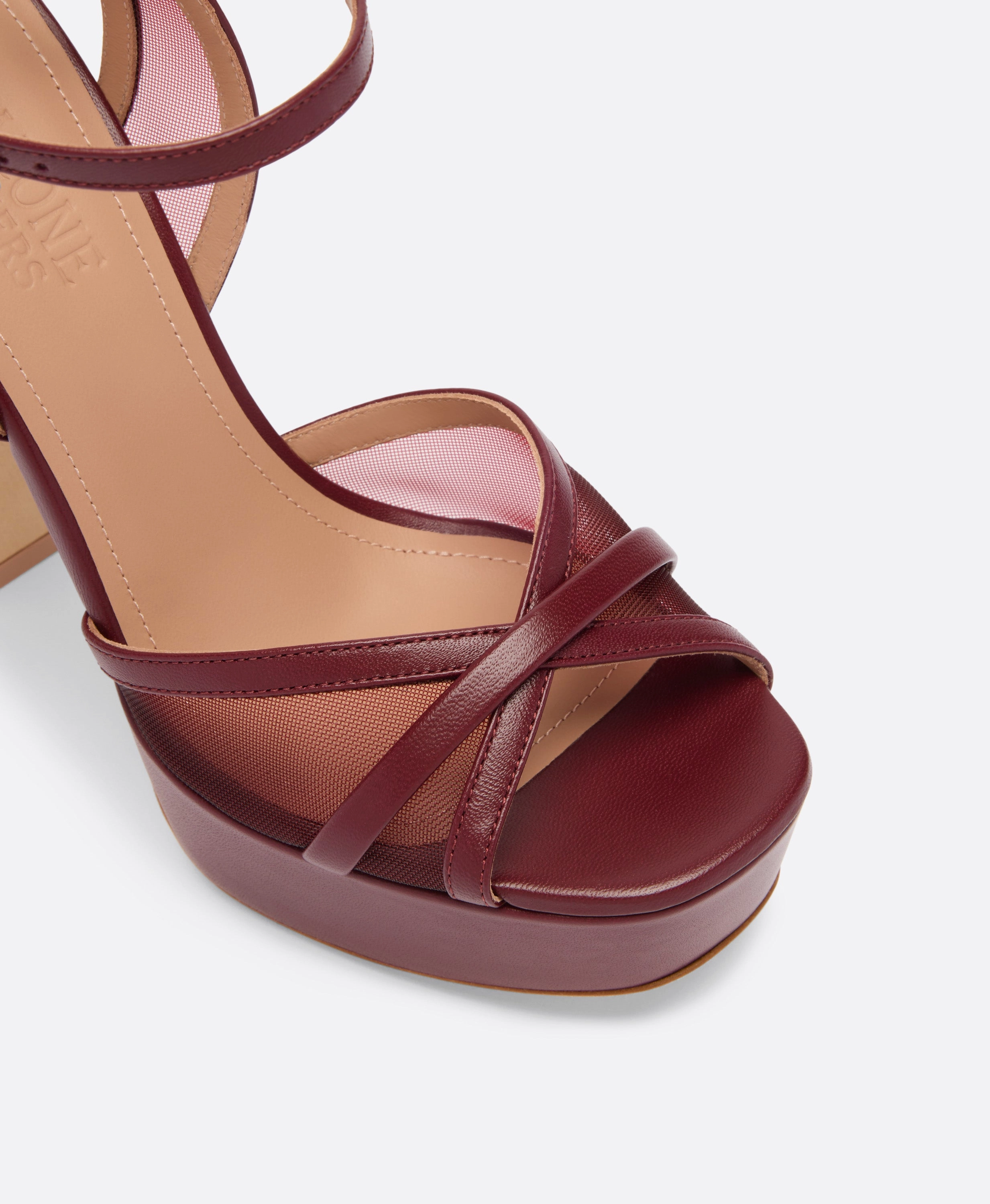 Sylvie 125 Red Mesh Platform Sandals