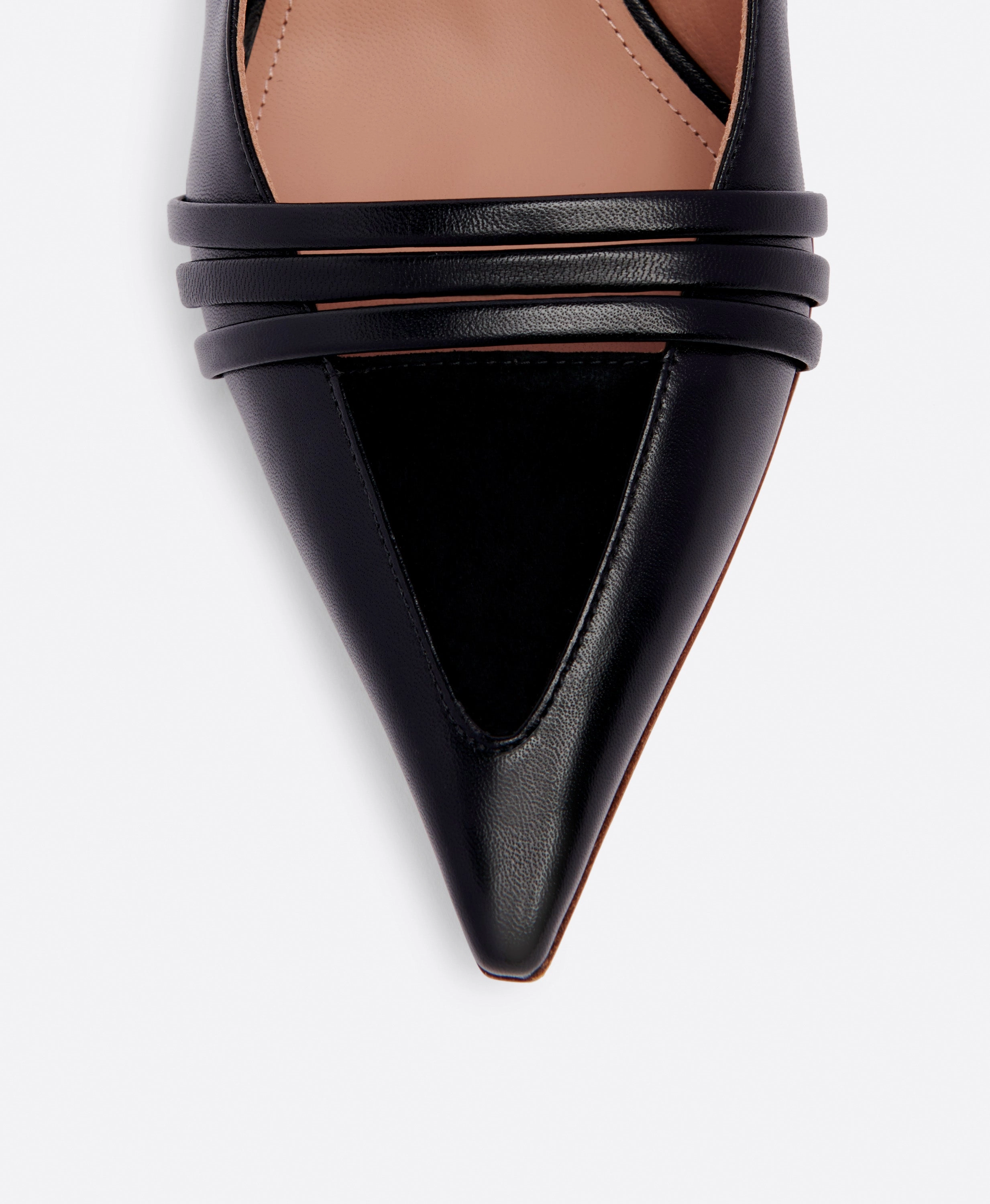 Tanner 45 Black Leather Slingbacks