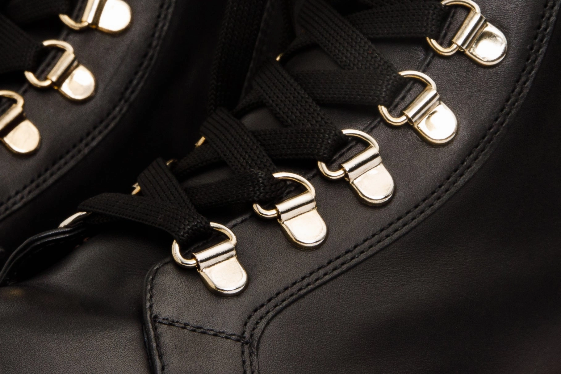 The Belgrano Black Leather Lace-Up Ankle Women Boot With a Side Zipper