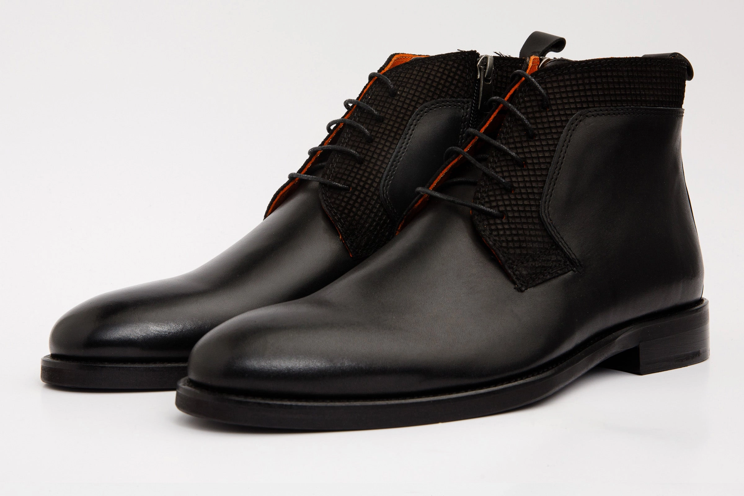 The Romto Black Leather Derby Lace-Up Men Boot With a Zipper Final Sale!