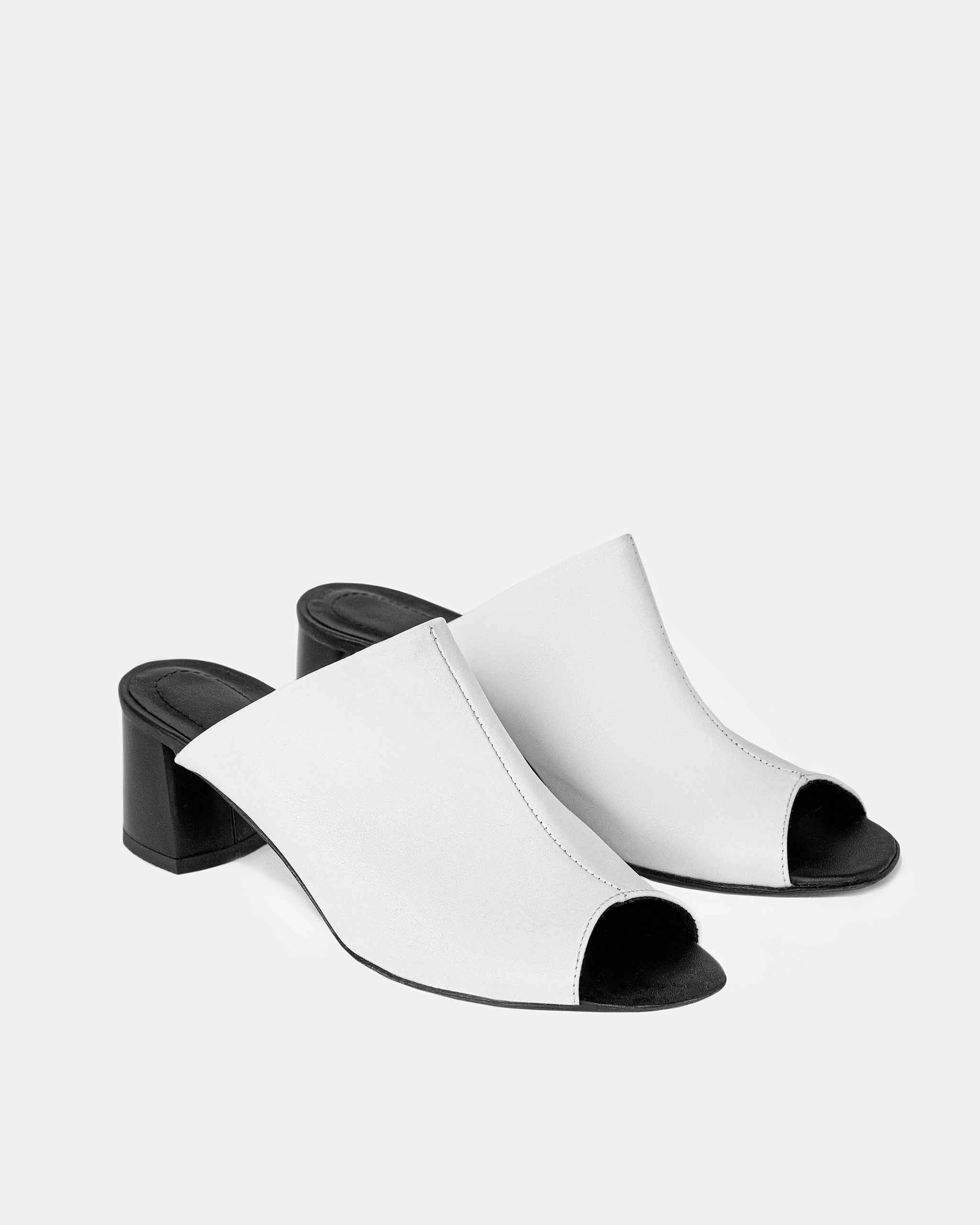 Uptown Desserto® Cactus Leather Vegan Mules | White