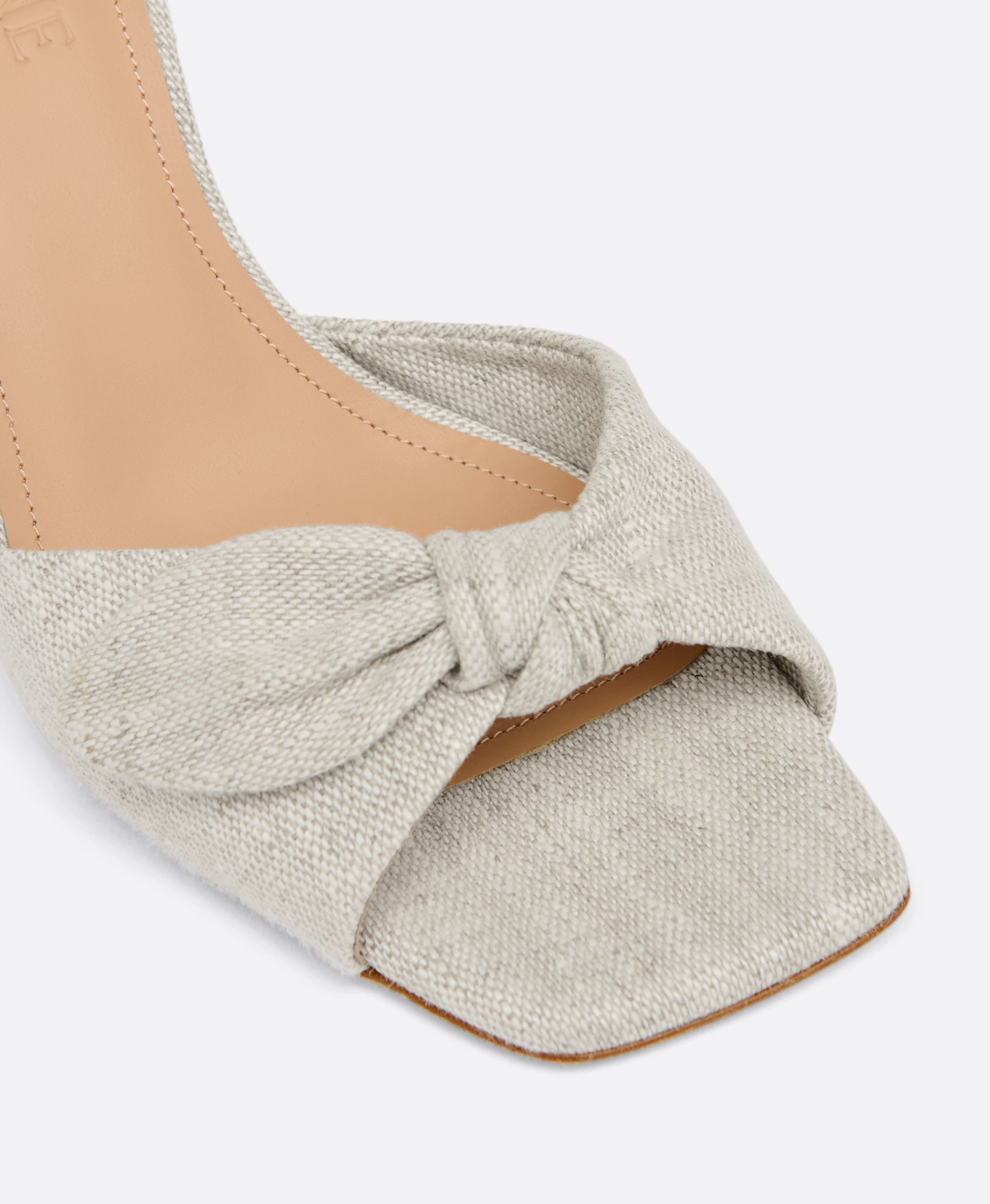Vargas 70 Beige Linen Heeled Sandals