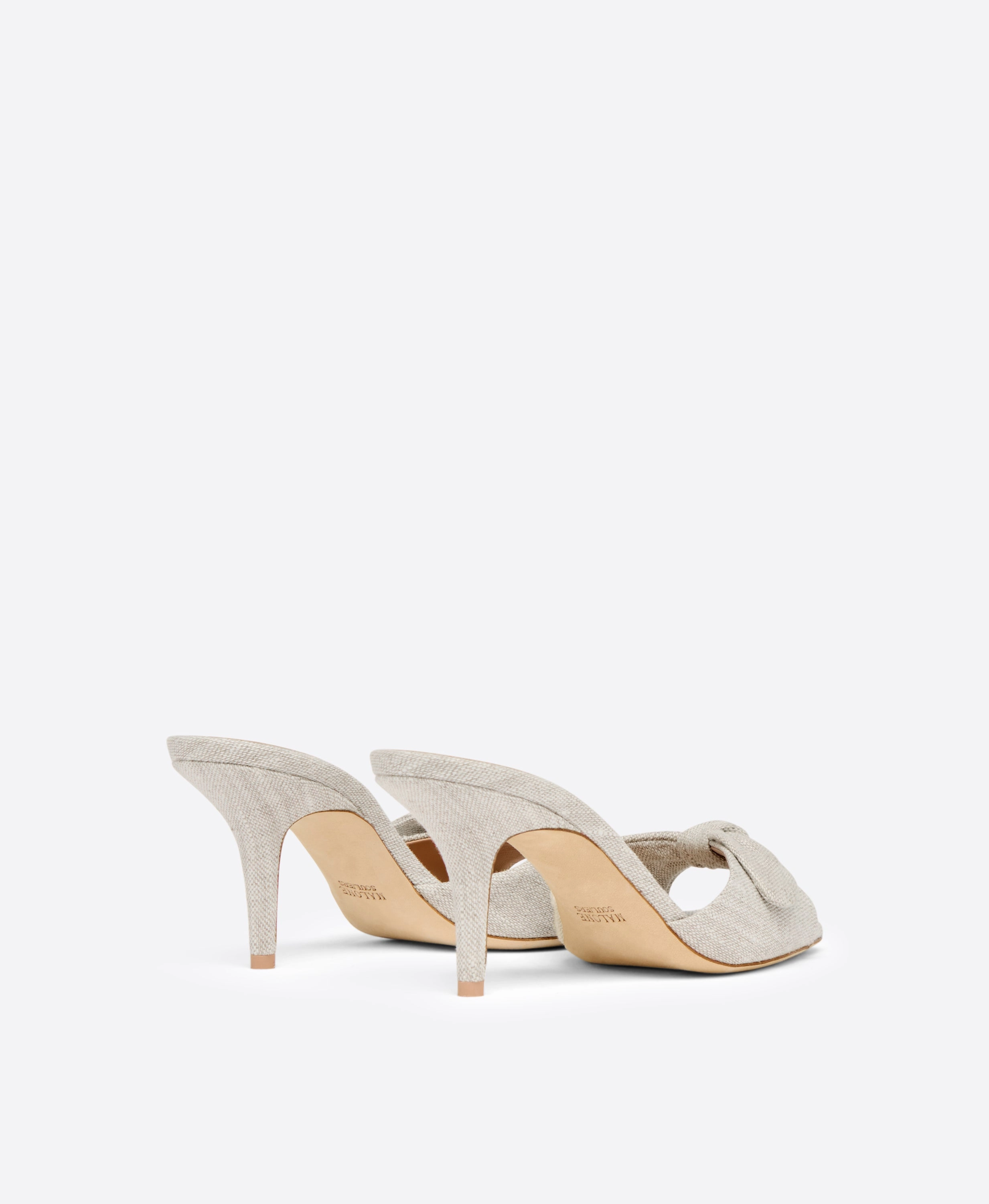 Vargas 70 Beige Linen Heeled Sandals