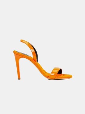 Vivien Vegan High-Heeled Slingback Sandals | Orange