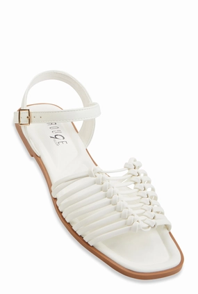Woven Band Ankle Strap Sandals