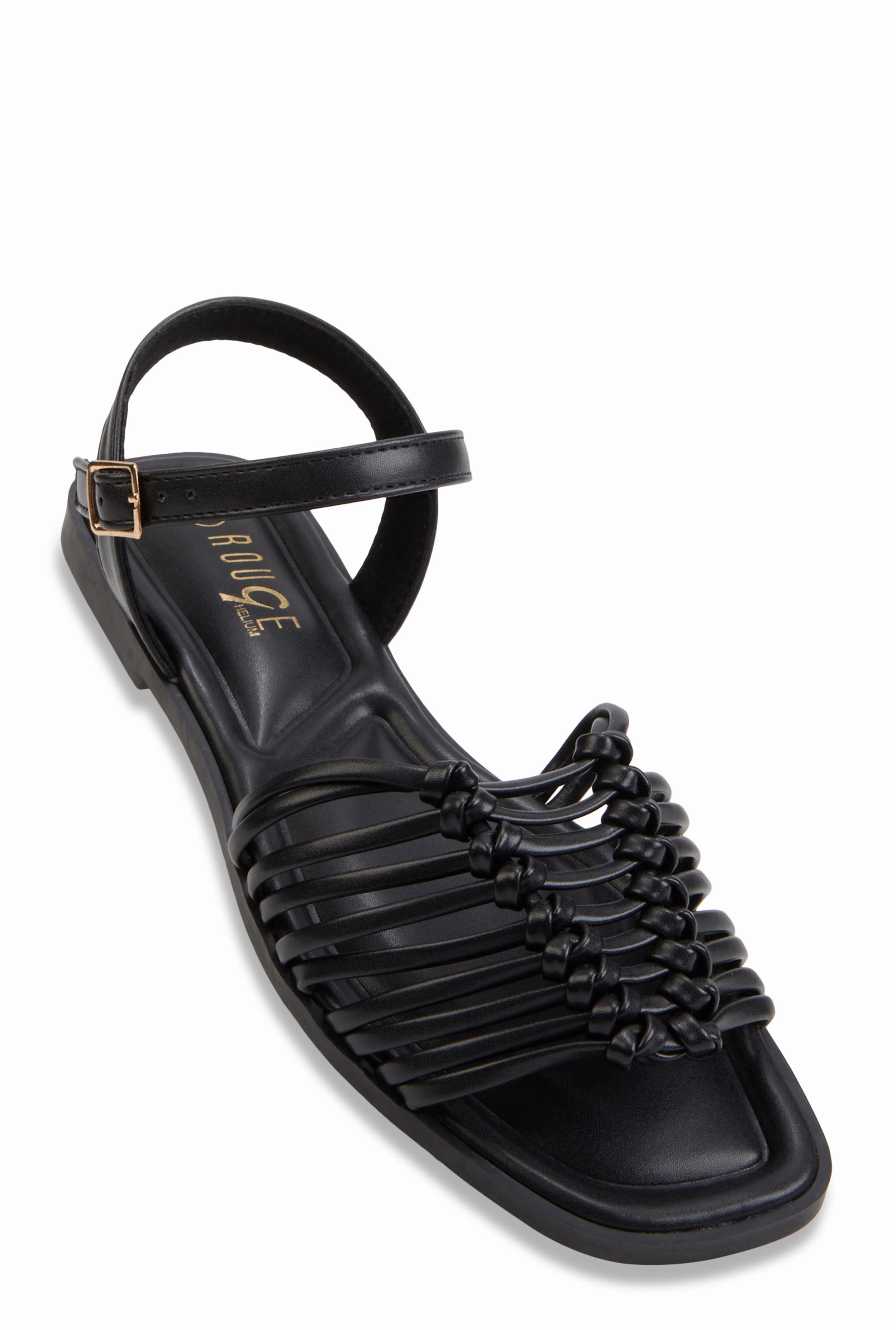 Woven Band Ankle Strap Sandals