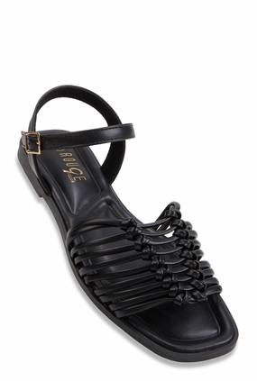 Woven Band Ankle Strap Sandals