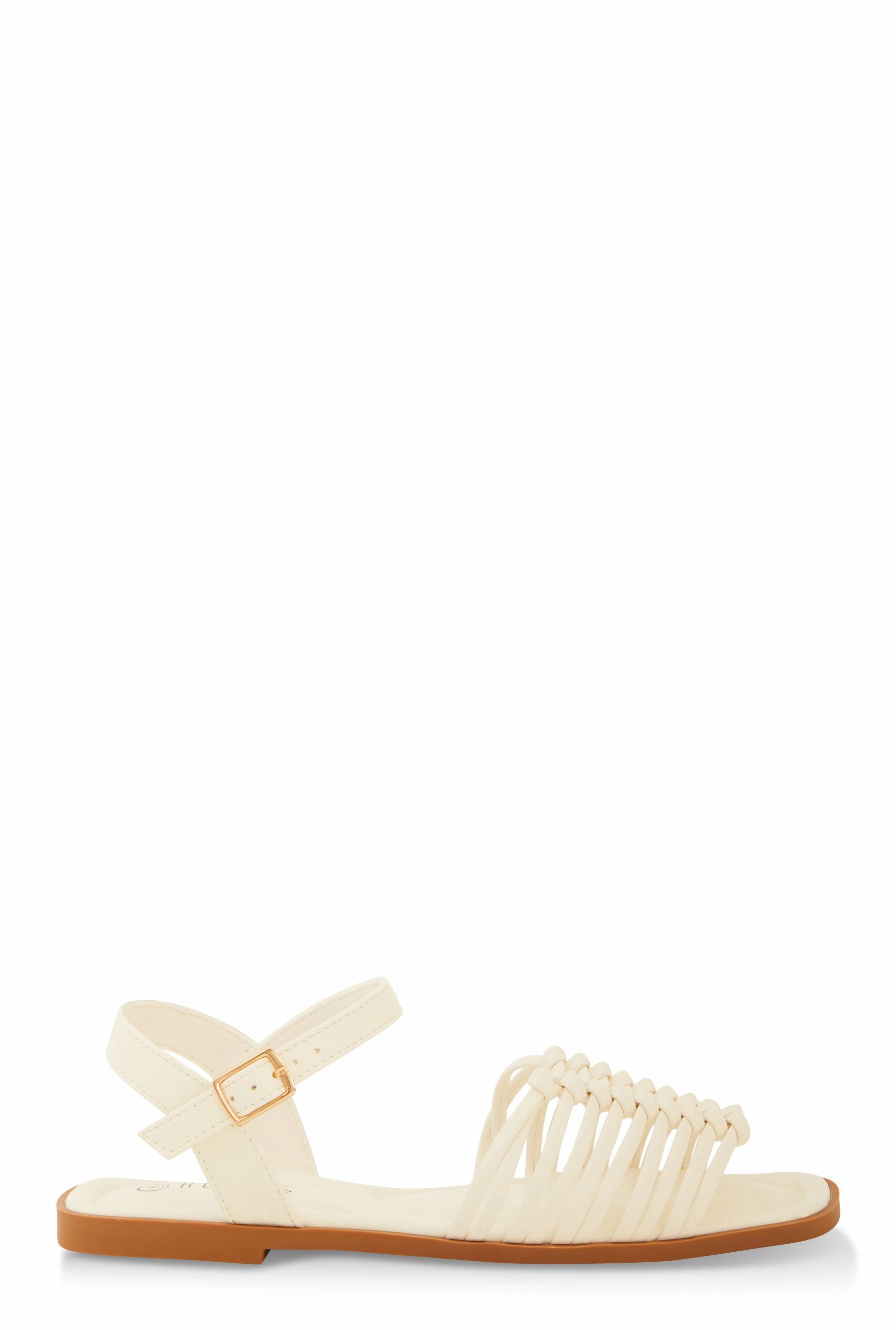 Woven Band Ankle Strap Sandals