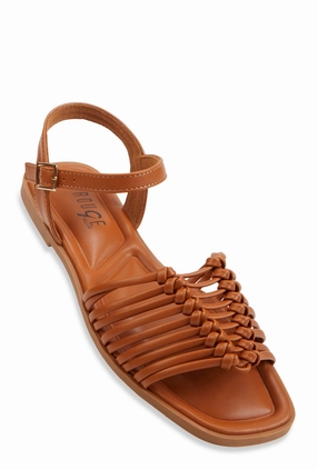 Woven Band Ankle Strap Sandals